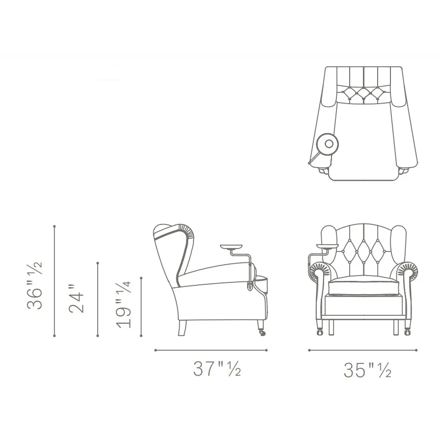 1919 Armchair with Cup Holder - Image 8