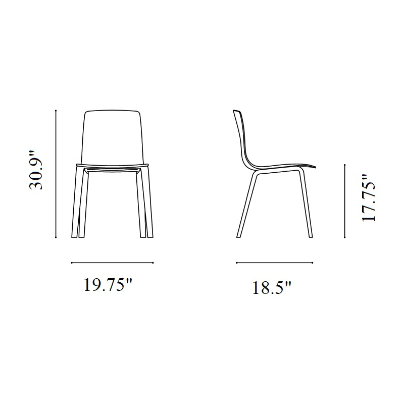 Aava Outdoor Dining Chair with Wood Legs - Image 5