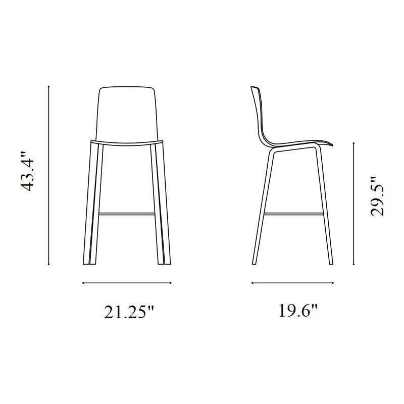 Aava Outdoor Bar and Counter Stool with Wood Base - Image 17
