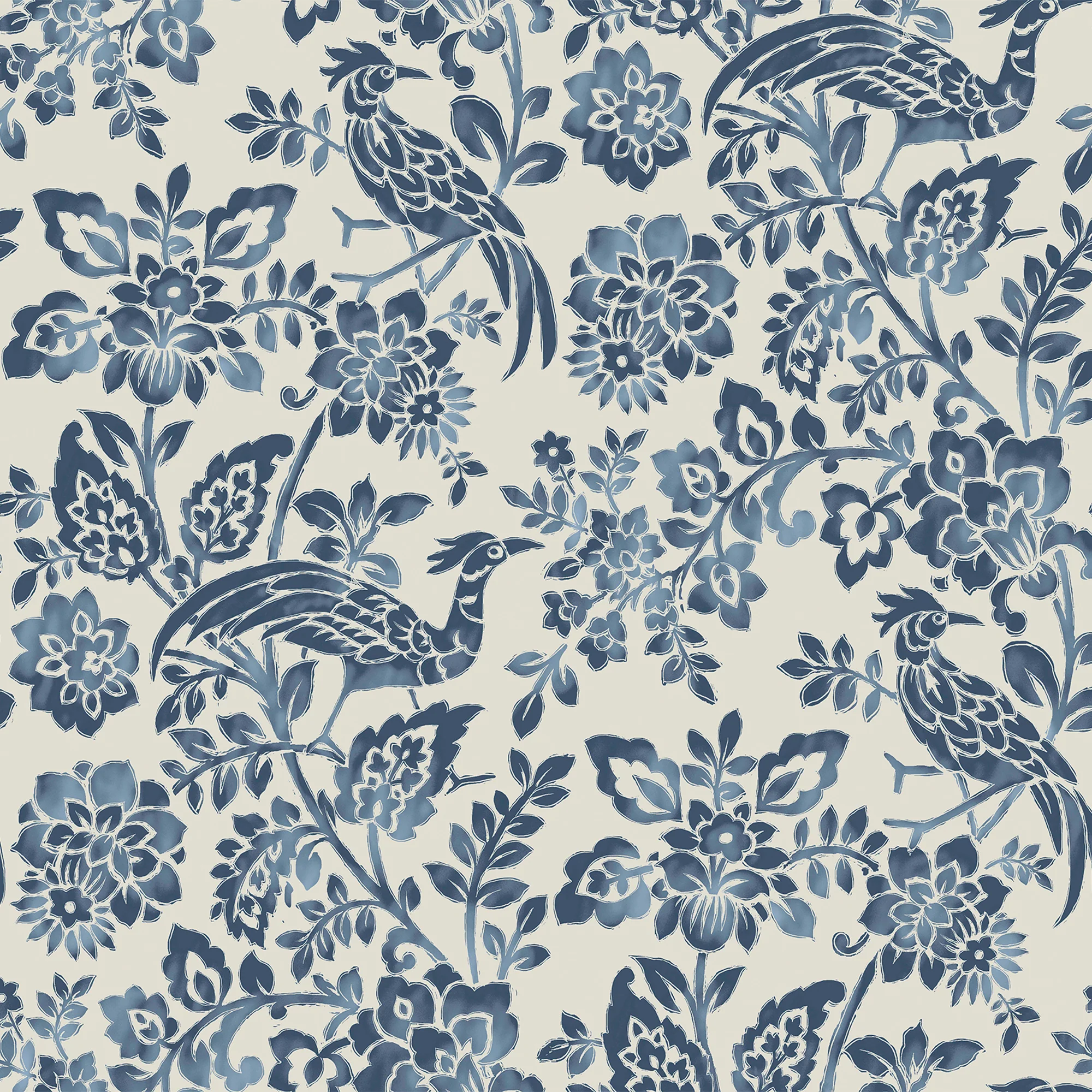 Laura Ashley Adain Palace Wallpaper Dark Seaspray Blue Wallpaper