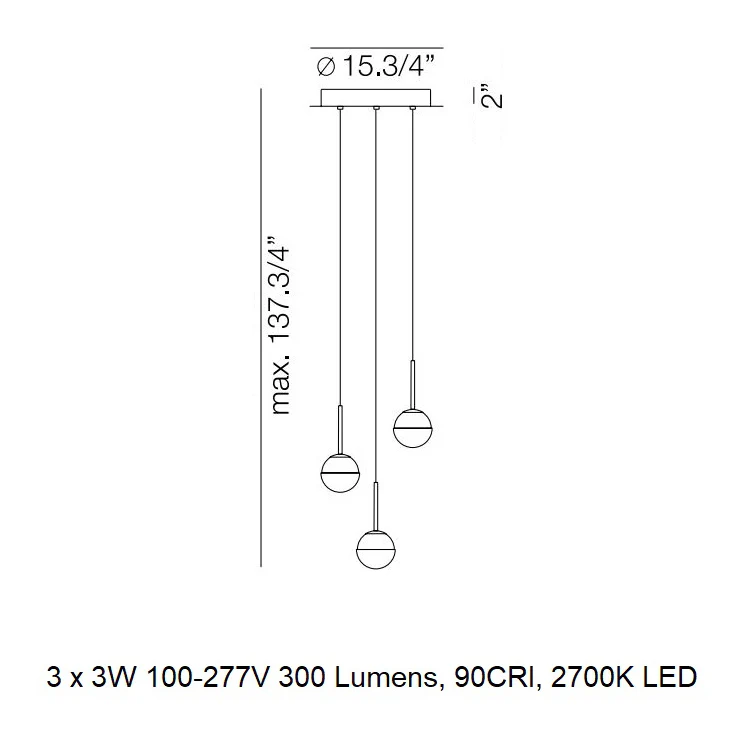 Alfi 3-Light LED Pendant Light - Image 7