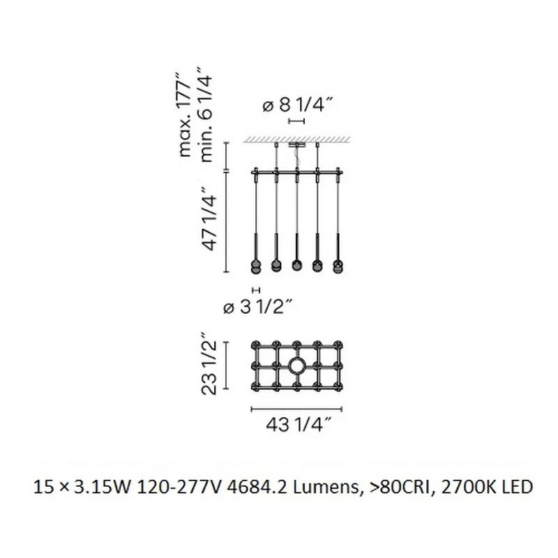 Algorithm Rectangular LED Pendant Light - Image 11