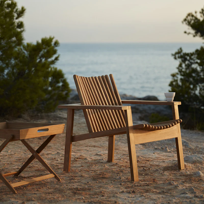 Amaze Outdoor Teak Stackable Lounge Chair - Image 6