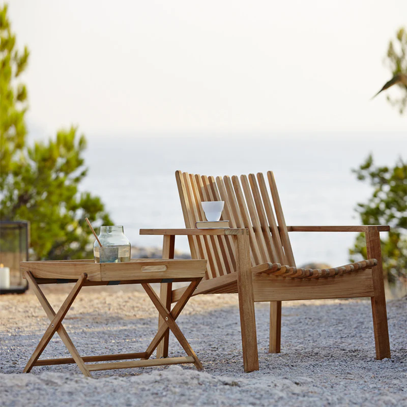 Amaze Outdoor Teak Stackable Lounge Chair - Image 7