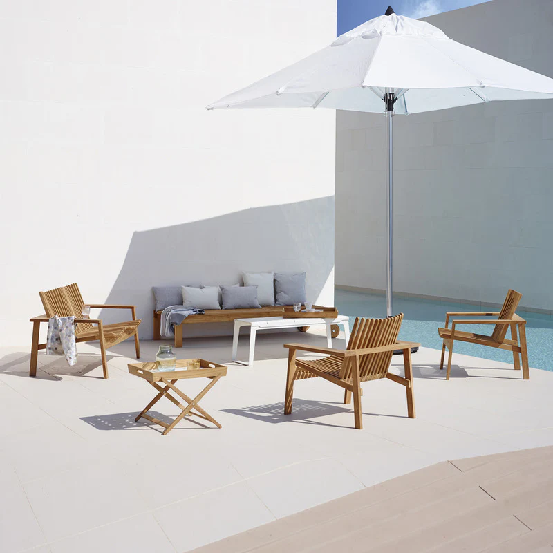 Amaze Outdoor Teak Stackable Lounge Chair - Image 8