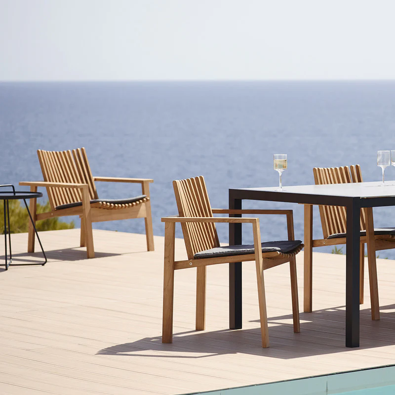 Amaze Outdoor Teak Stackable Lounge Chair - Image 9