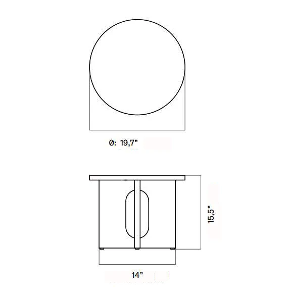 Androgyne Side Table with Wood Base - Image 16