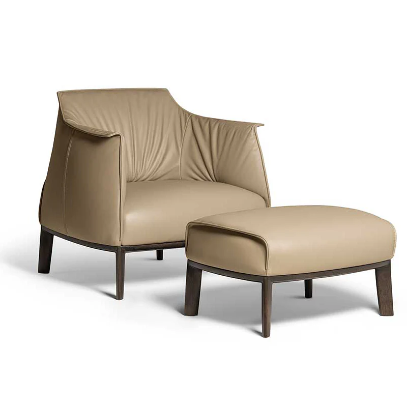Archibald Ottoman with Wood Legs - Image 2