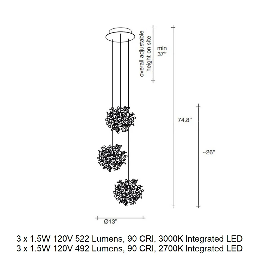Argent Mon Bijou Multi Pendant Light - Image 15