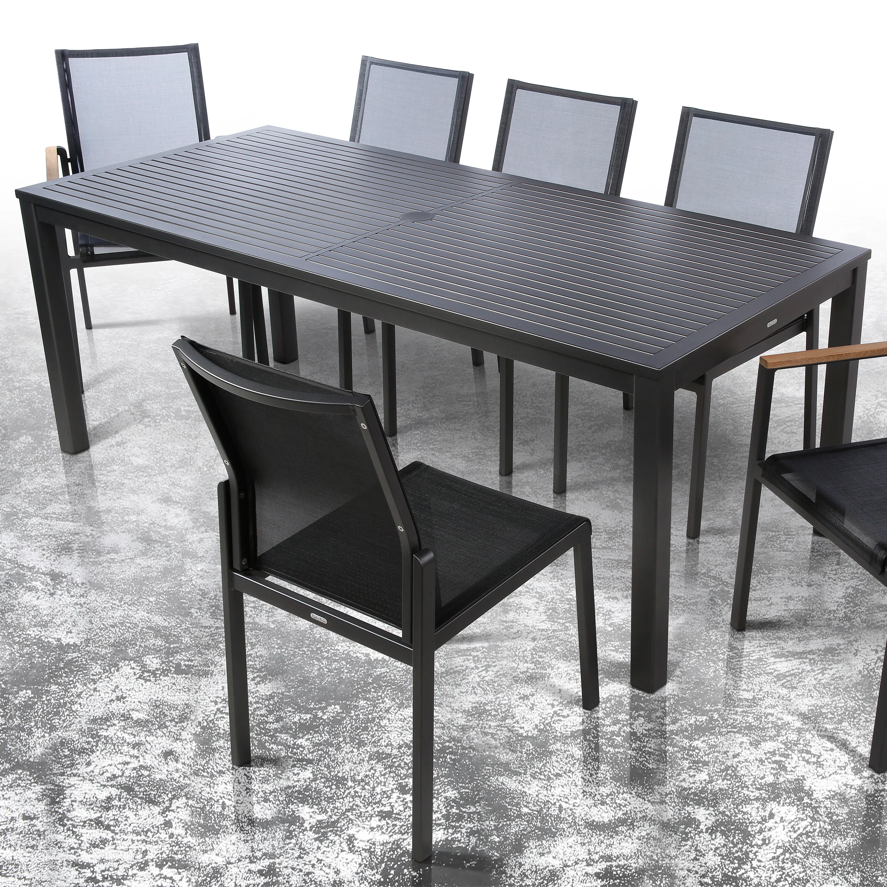 Aura Aluminum Rectangular Outdoor Dining Table - Image 2