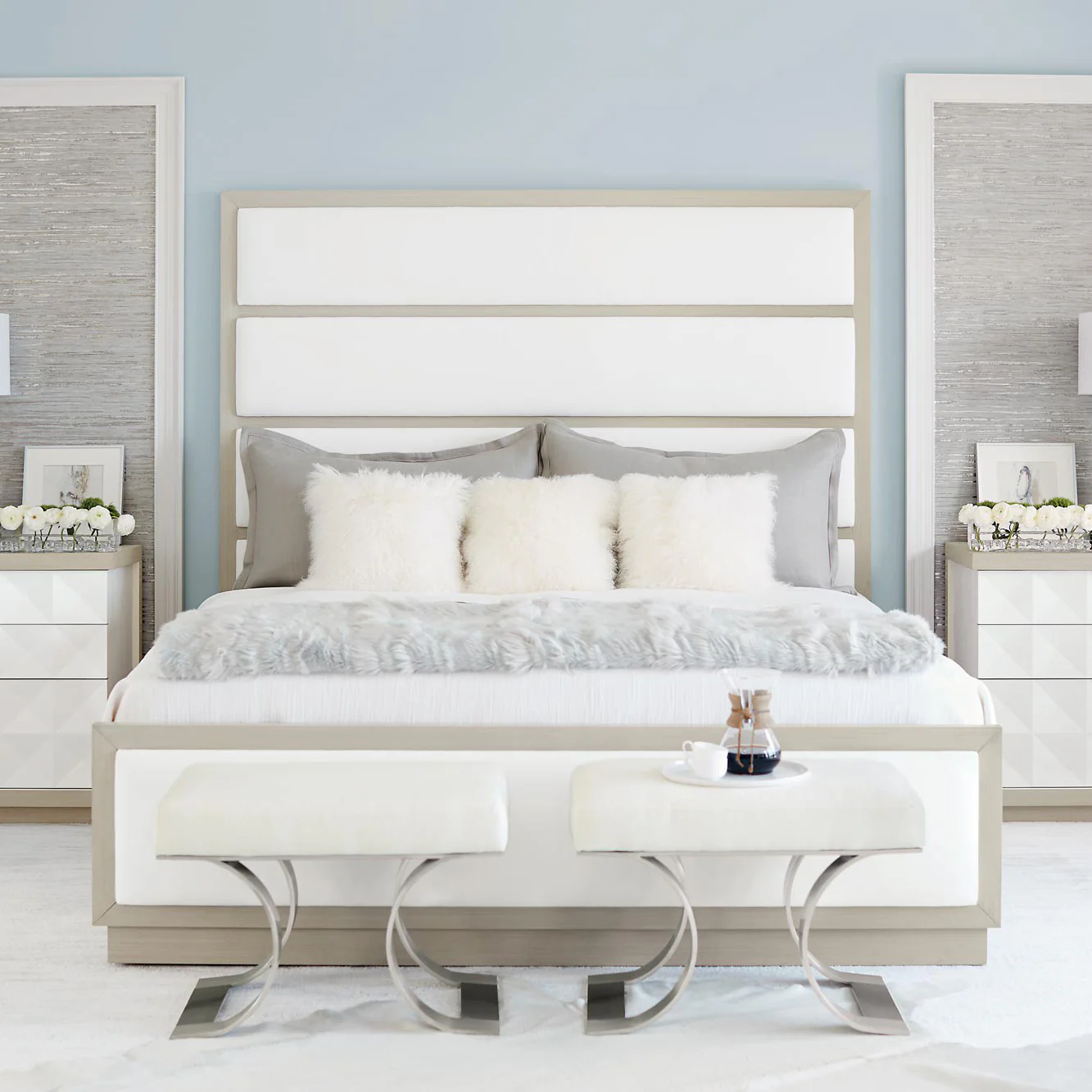 Axiom Upholstered Panel Bed with High Headboard - Image 2
