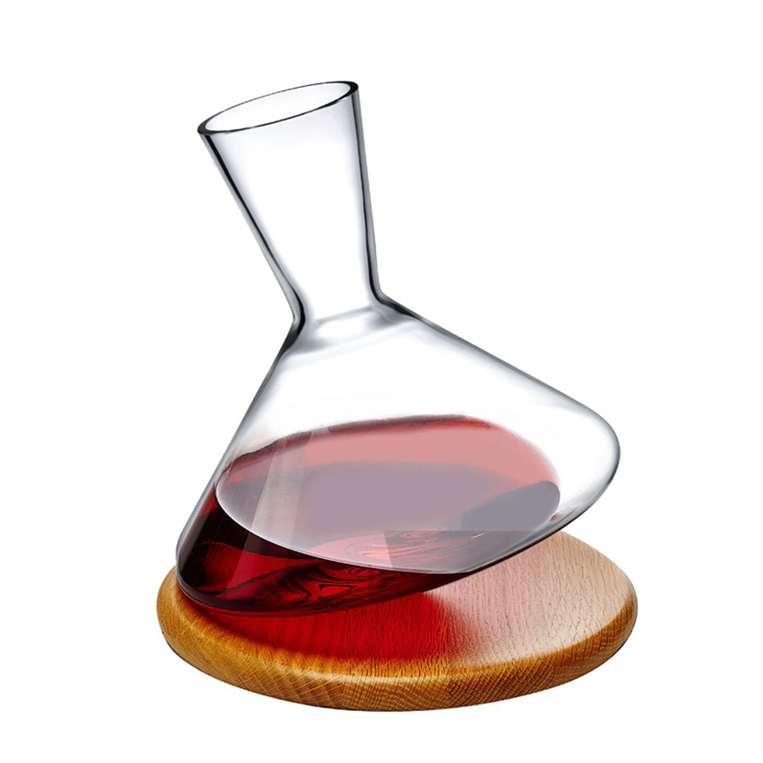 Balance Wine Decanter with Wooden Base - Image 3