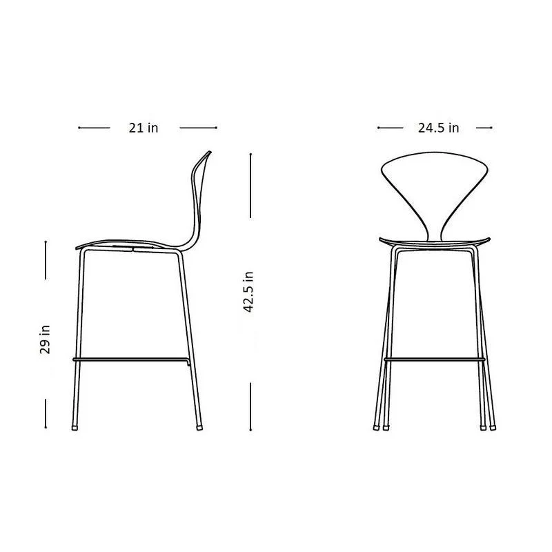 Stool with Chrome Base - Upholstered Seat - Image 25