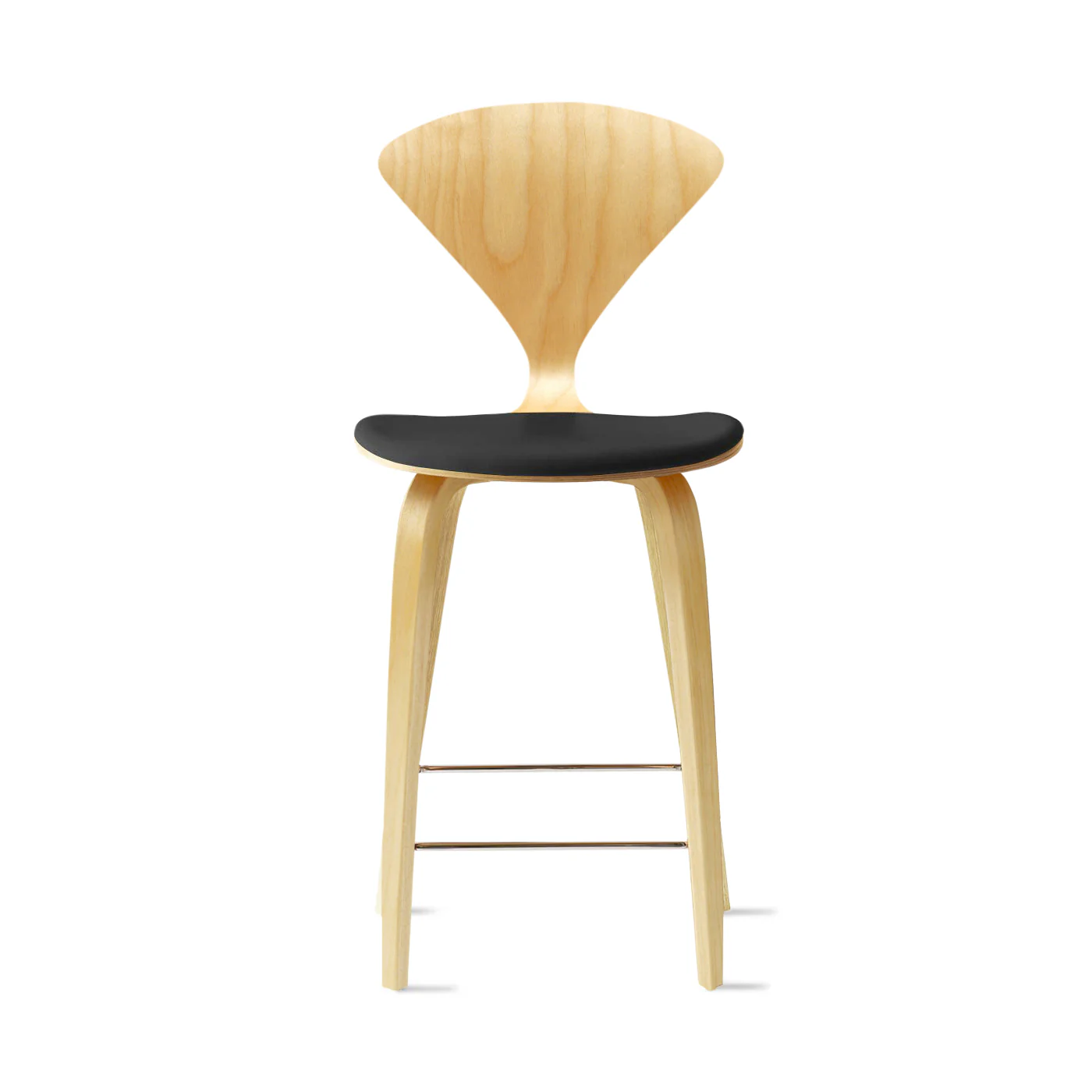 Stool with Wood Base - Upholstered Seat - Image 24
