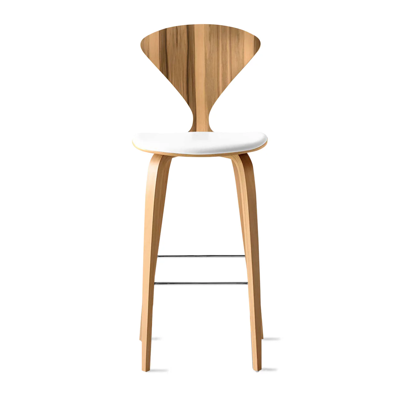 Stool with Wood Base - Upholstered Seat - Image 41