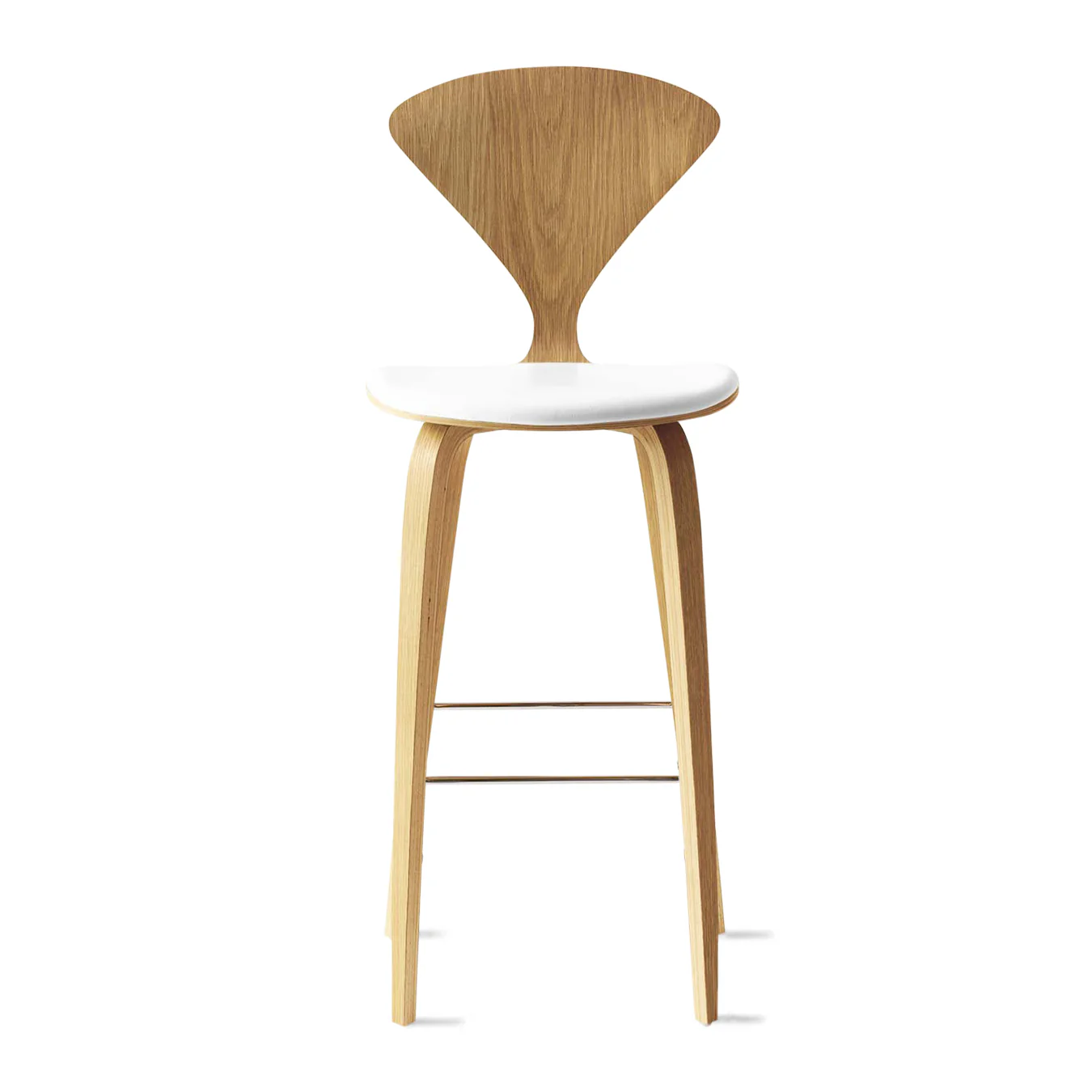 Stool with Wood Base - Upholstered Seat - Image 44