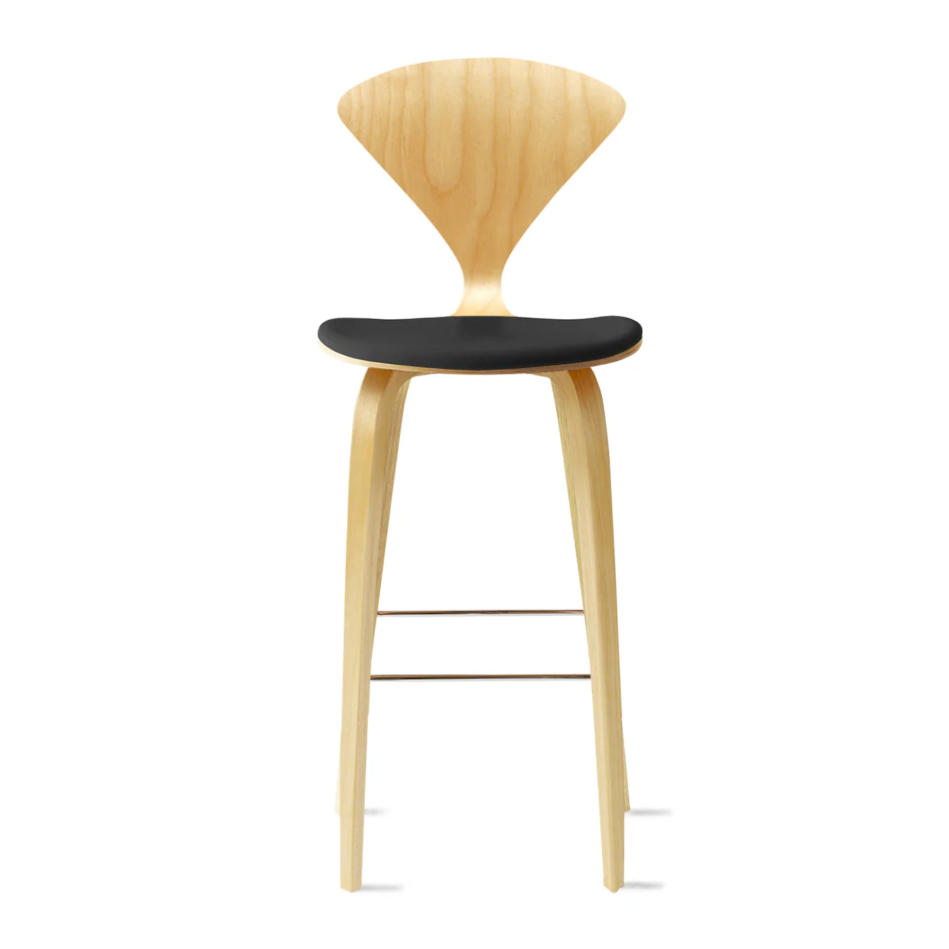 Stool with Wood Base - Upholstered Seat - Image 46