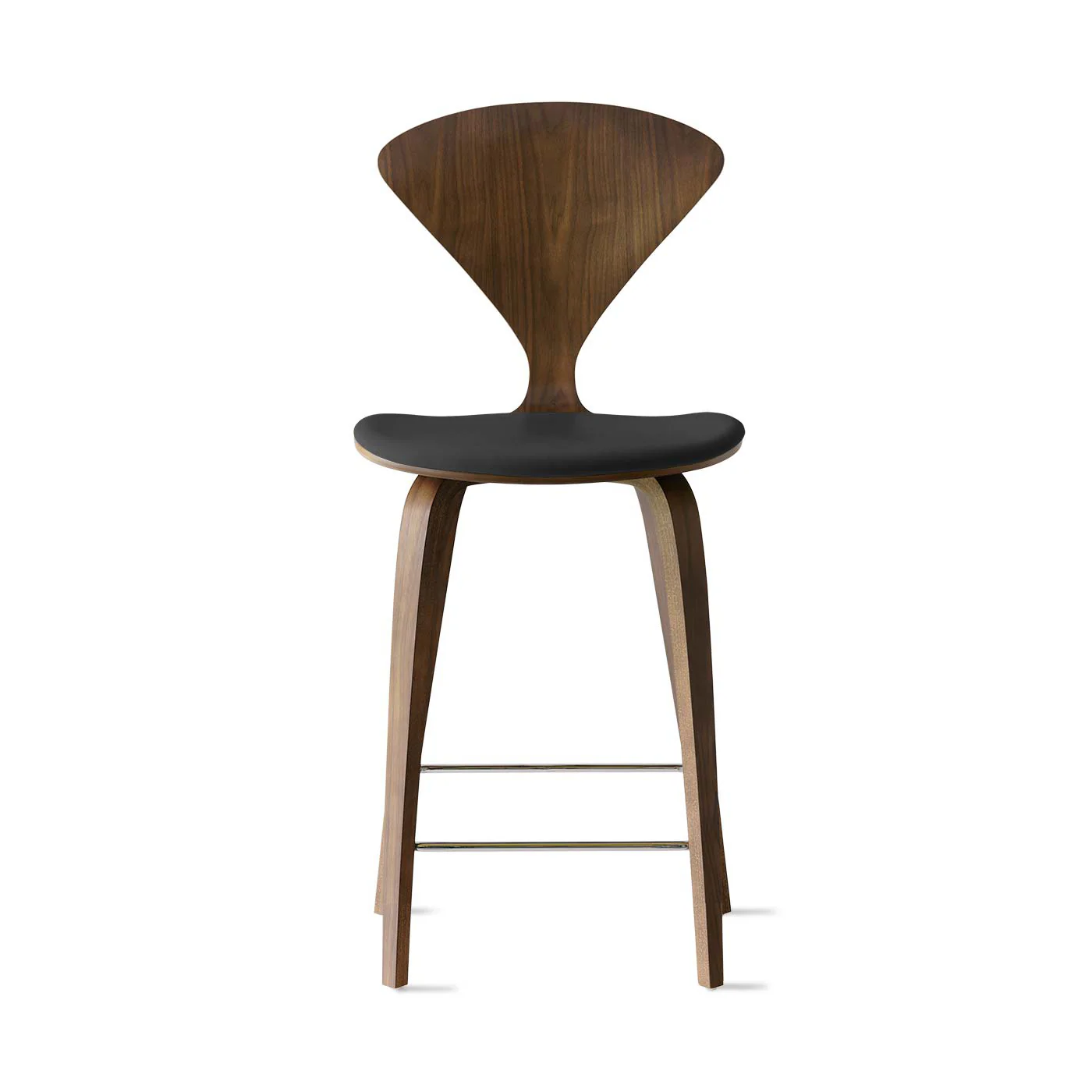 Stool with Wood Base - Upholstered Seat - Image 6