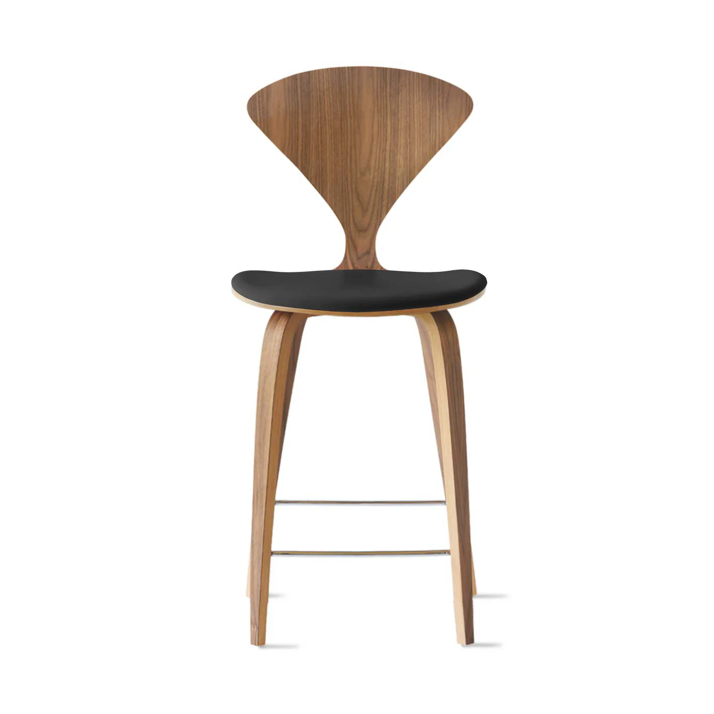 Stool with Wood Base - Upholstered Seat - Image 7