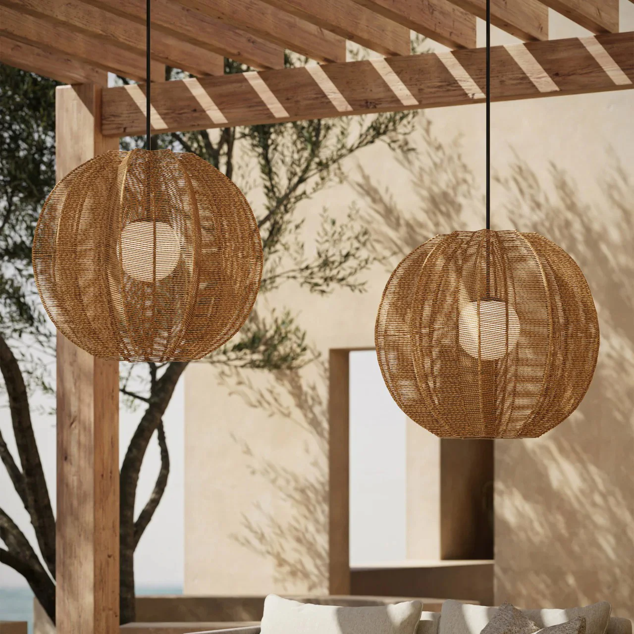 Barbary Fluted Outdoor Pendant Light - Image 2