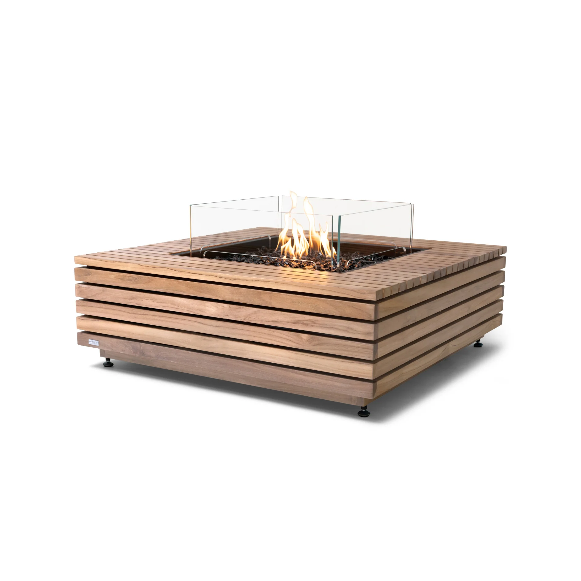 Base 40 Teak Outdoor Fire Table Set - Image 5