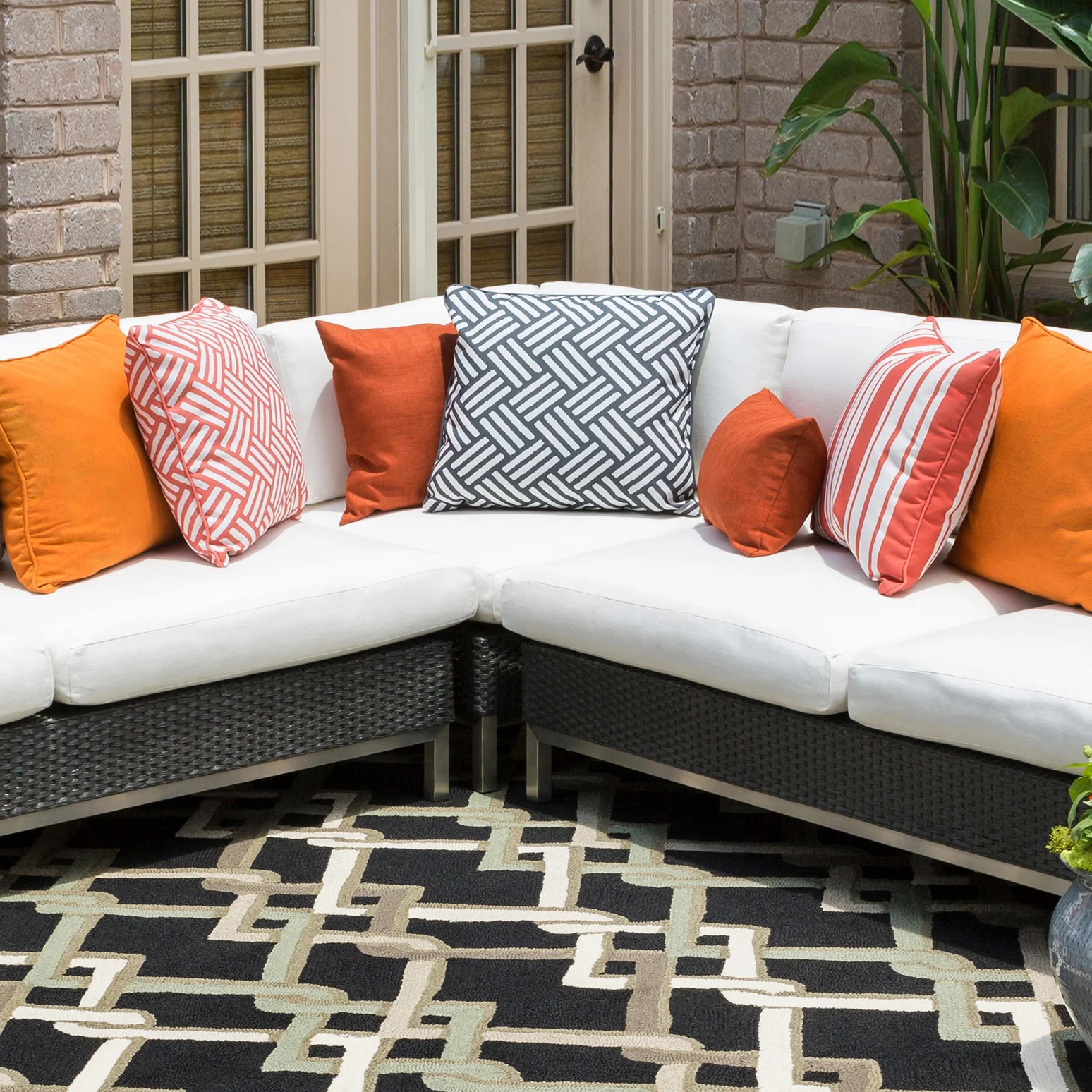 Basketweave Outdoor Pillow - Image 8