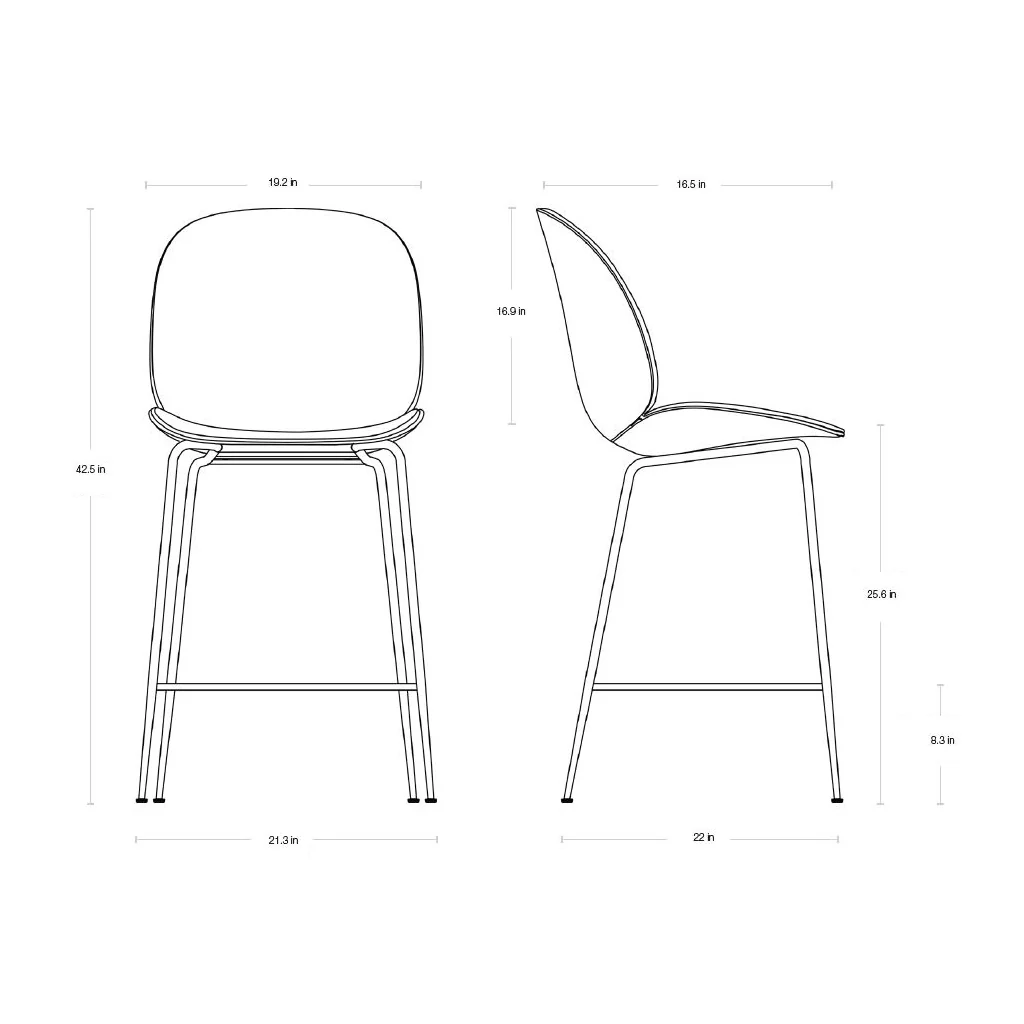 Beetle 3D Veneer Front Upholstered Stool - Image 82