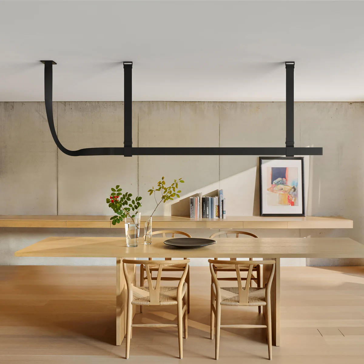 Belt Leather Wrapped Linear Pendant Light - Image 2