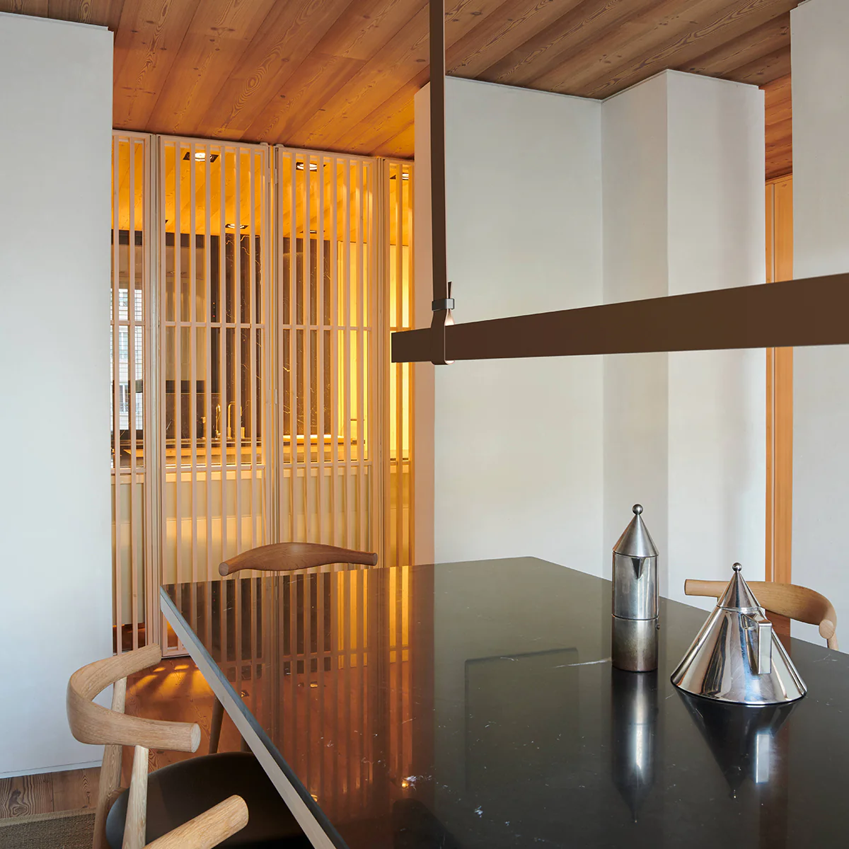 Belt Leather Wrapped Linear Pendant Light - Image 3