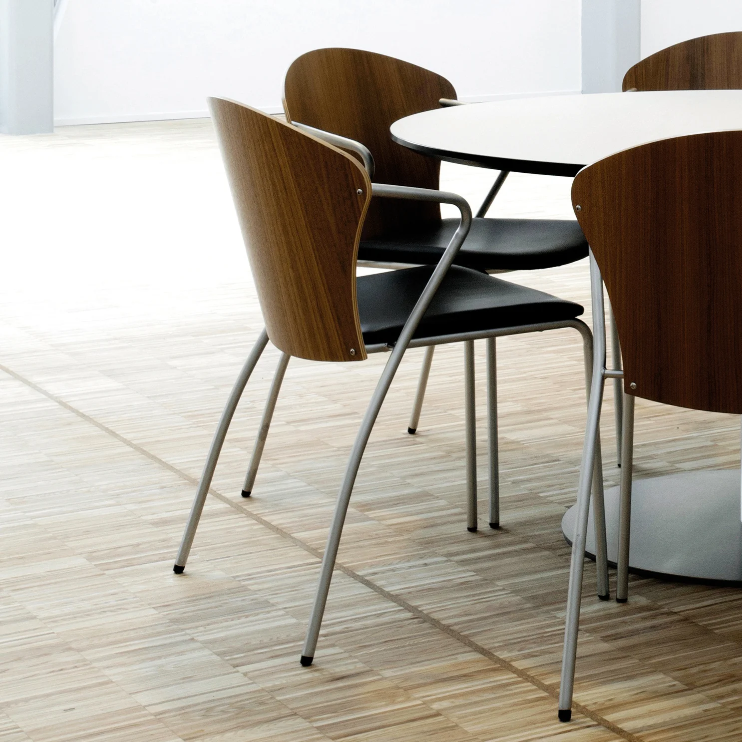 Bessi Seat Upholstered Dining Chair with Wood Back - Image 3