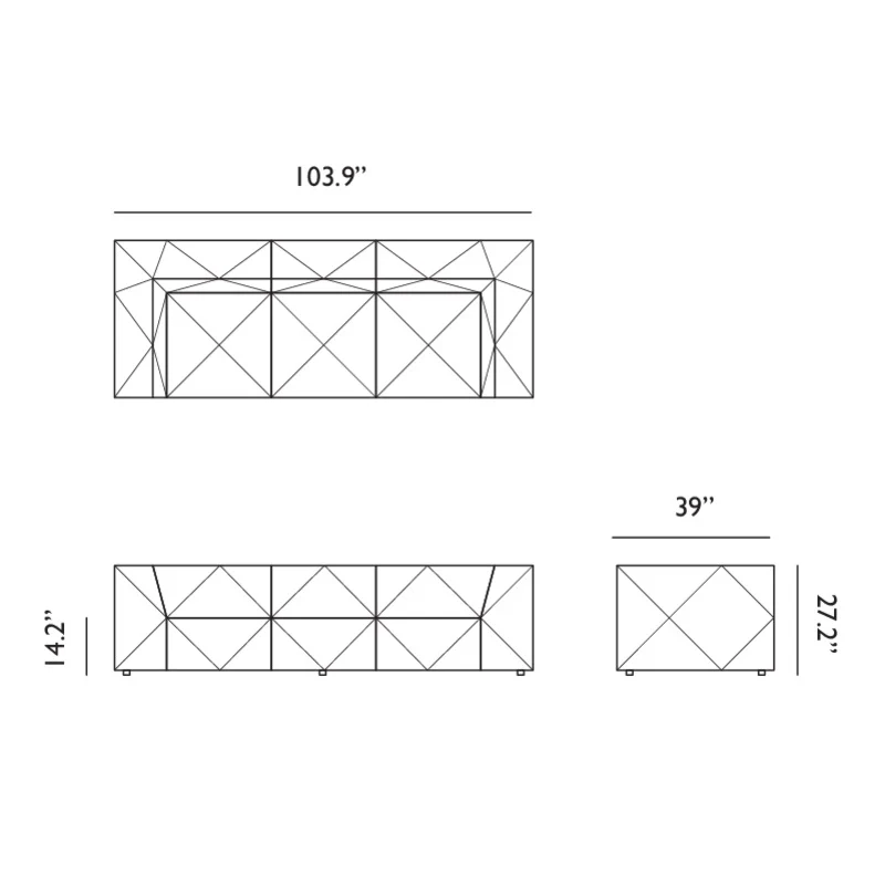 BFF TE02 High Triple Seater Sofa - Image 2