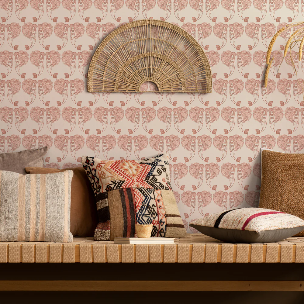 Block Print Mermaids Removable Wallpaper - Image 10