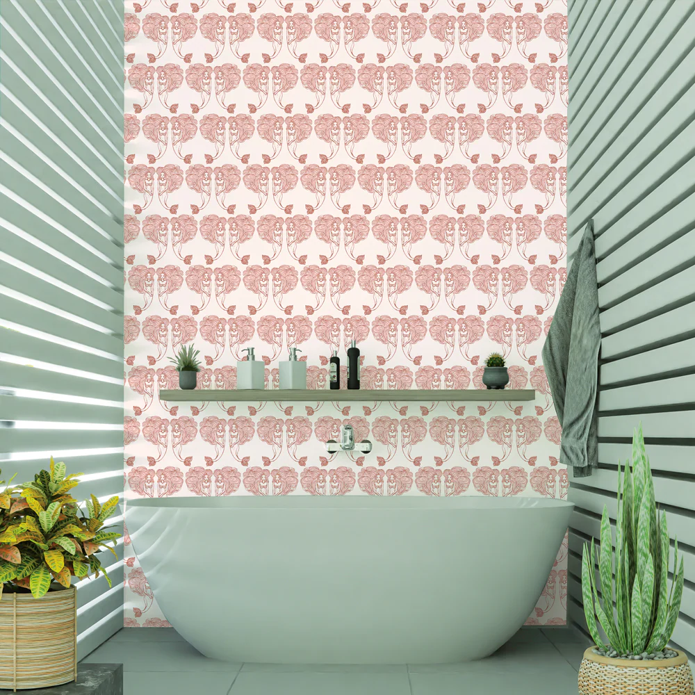 Block Print Mermaids Removable Wallpaper - Image 13