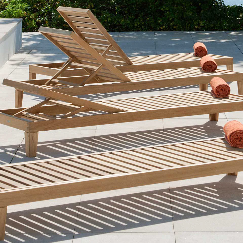 Capri Teak Outdoor Lounger - Base - Image 7