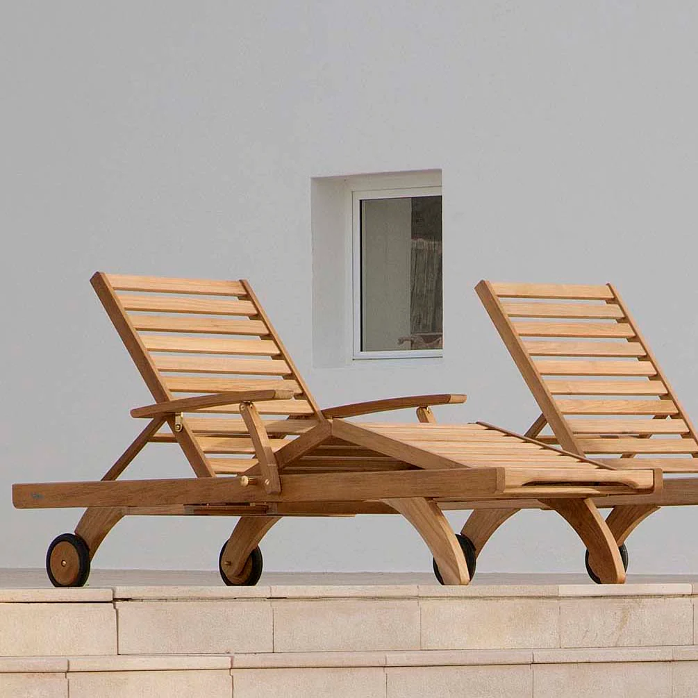 Capri Ultra Teak Outdoor Lounger - Image 3