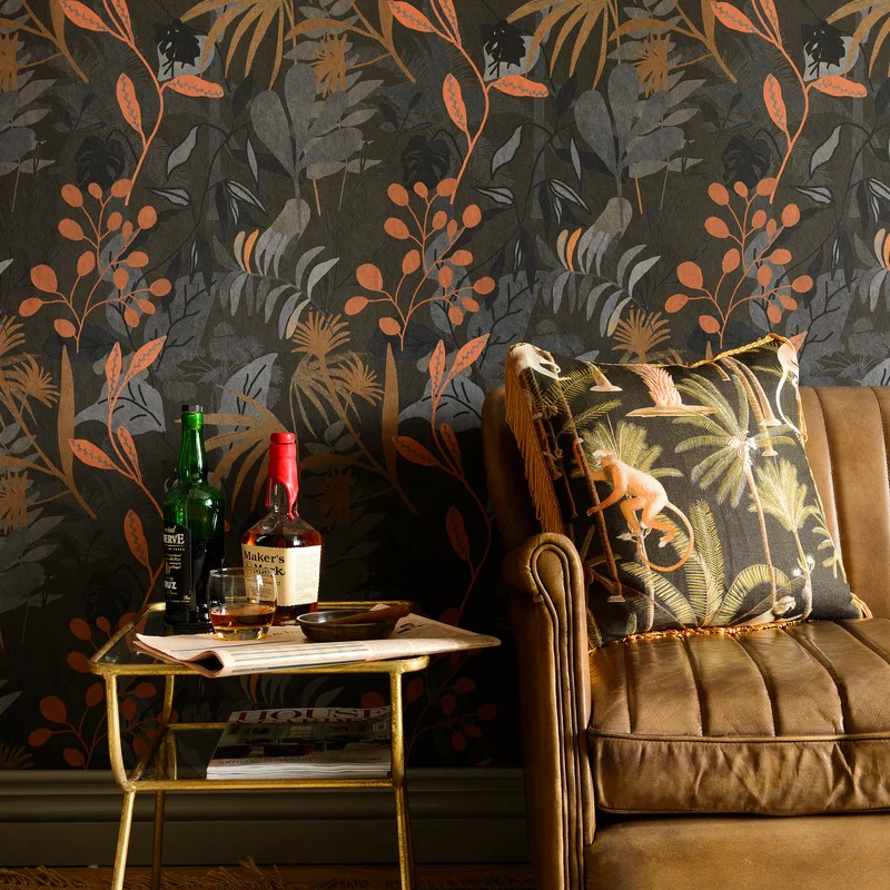 Caribbean Garden Dark Wallpaper - Image 3