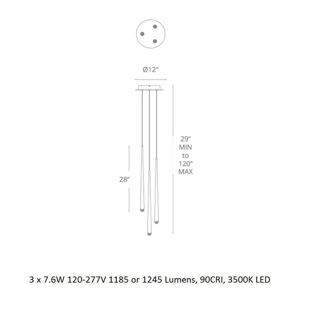 Cascade Etched Glass LED Round Chandelier - Image 17