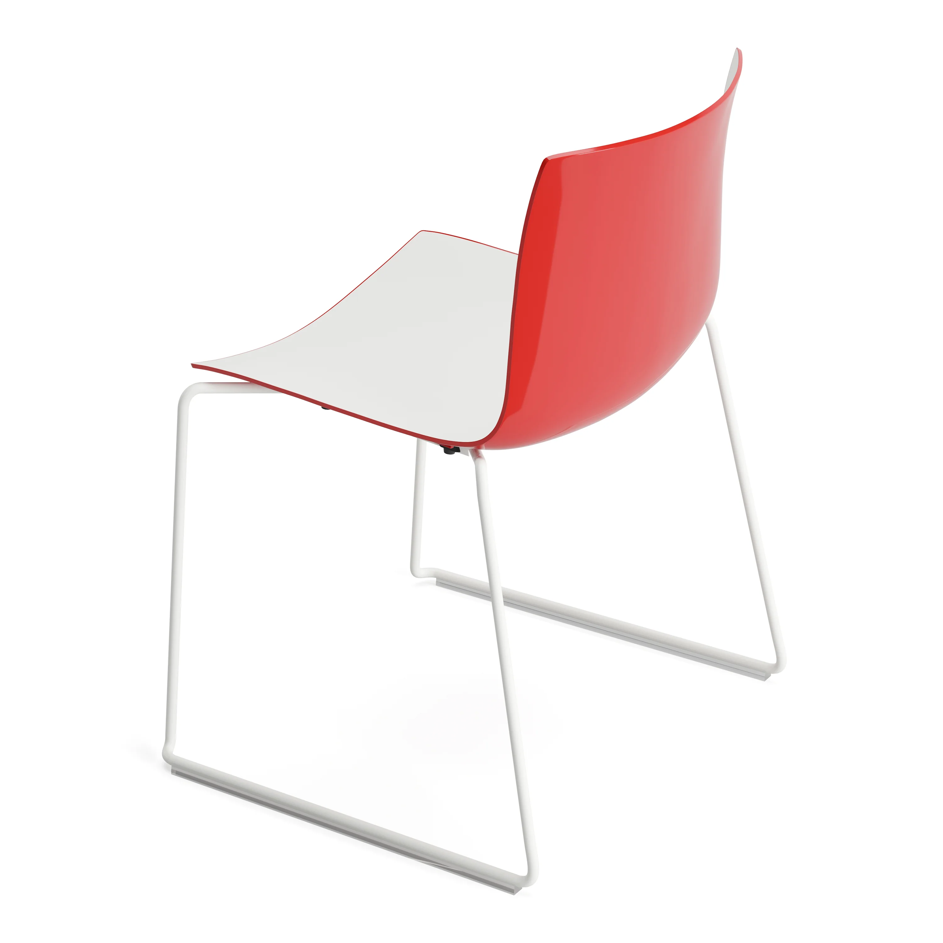 Catifa 46 Dual Color Dining Chair with Sled Base - Image 14