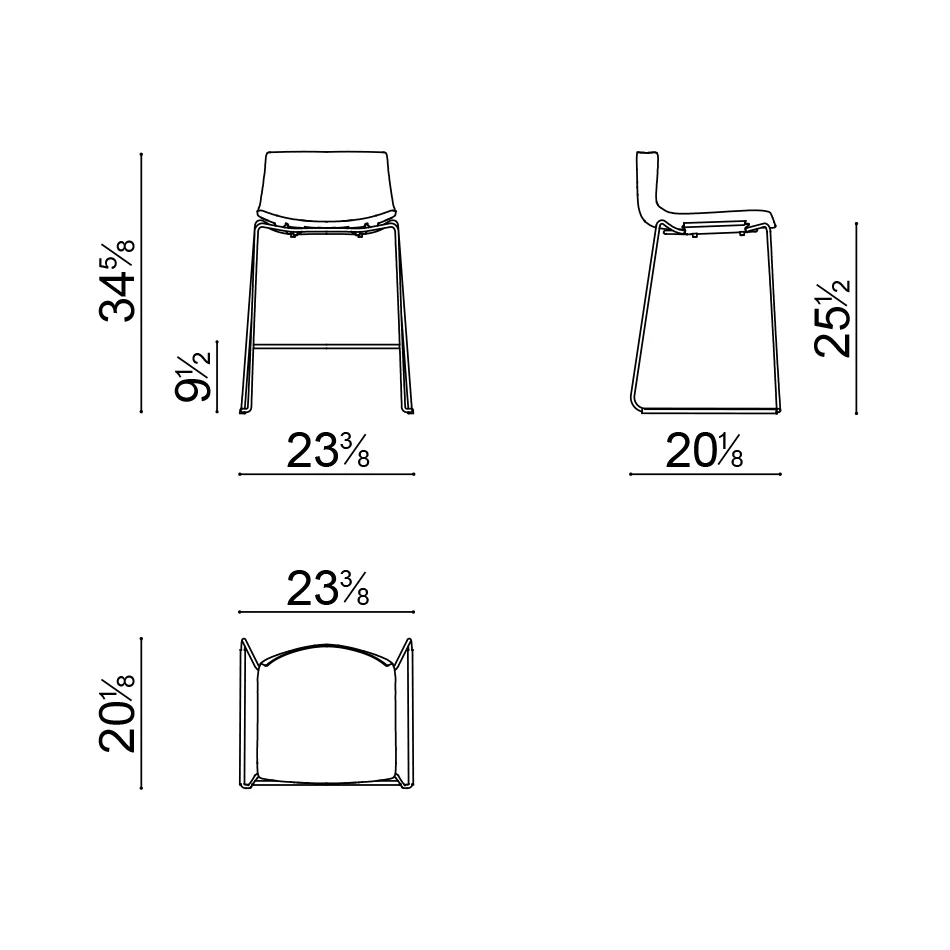 Catifa 46 Fully Upholstered Bar and Counter Stool with Sled Base - Image 4