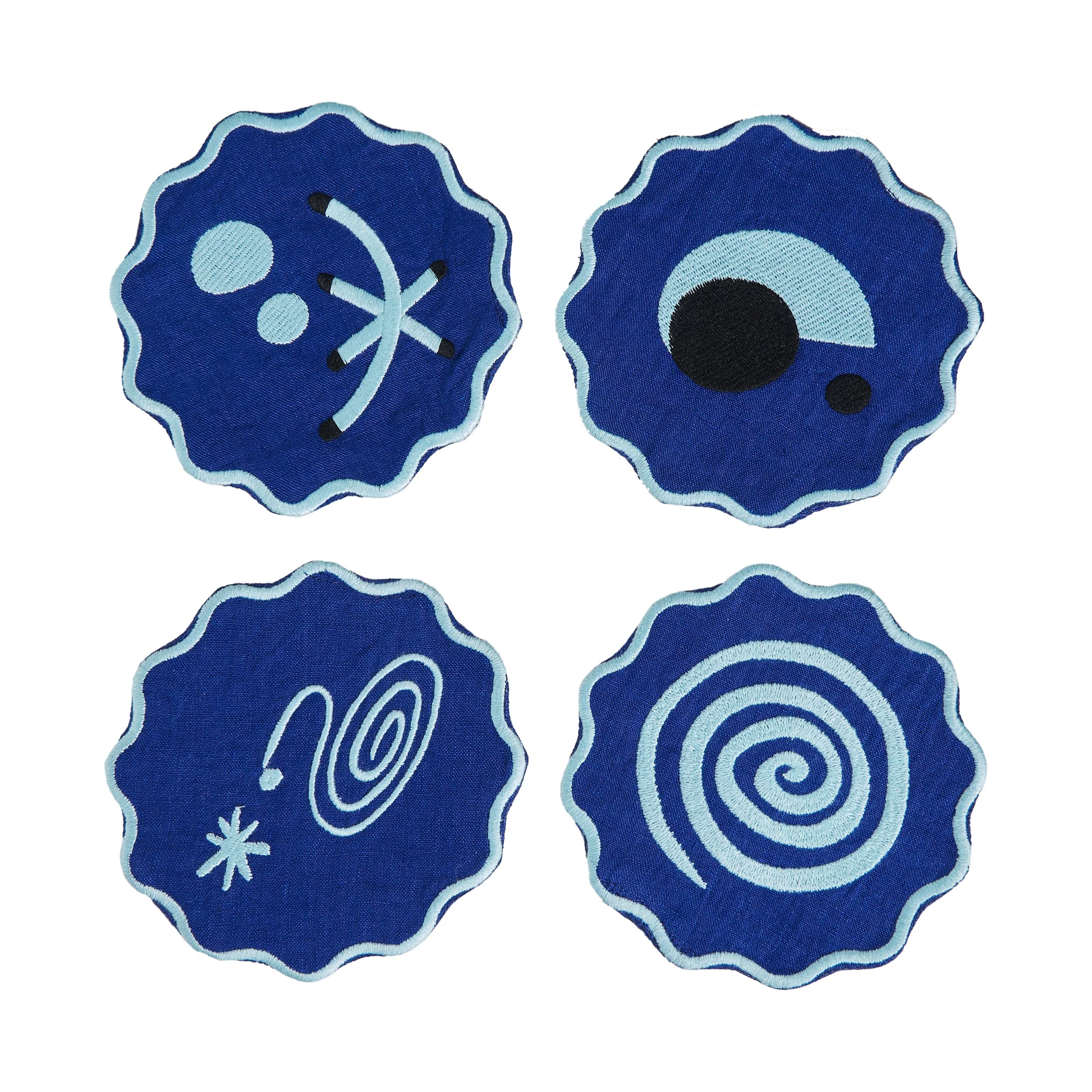 Celestial Embroidered Linen Coaster (Set of 4) - Image 2