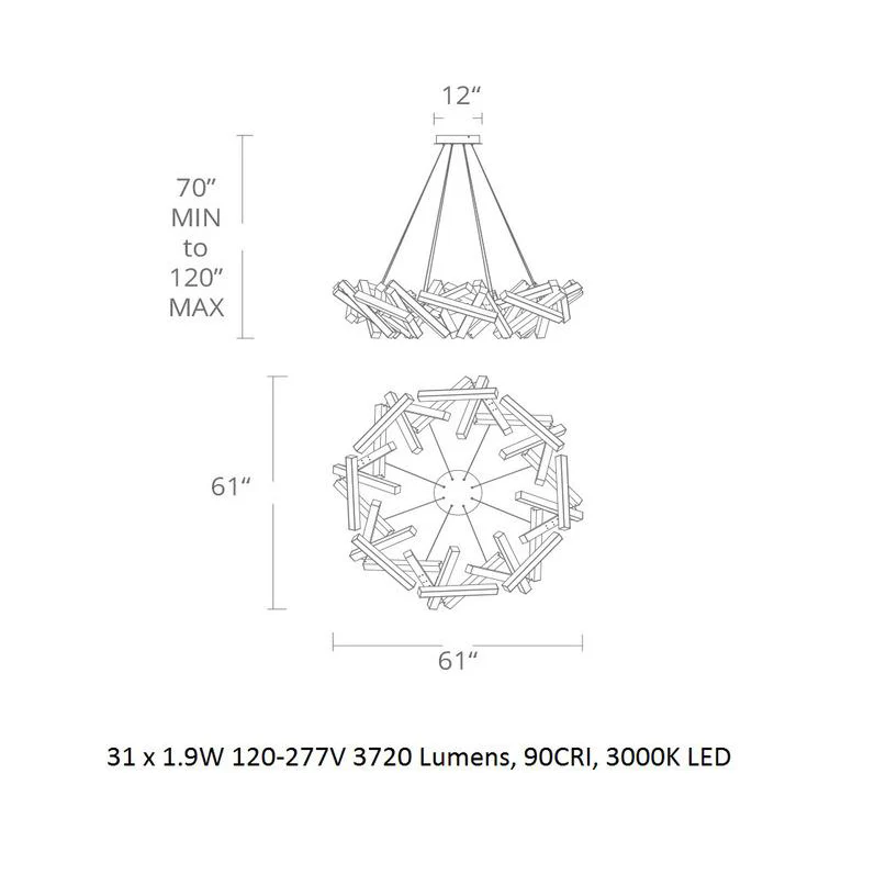 Chaos LED Round Chandelier - Image 11