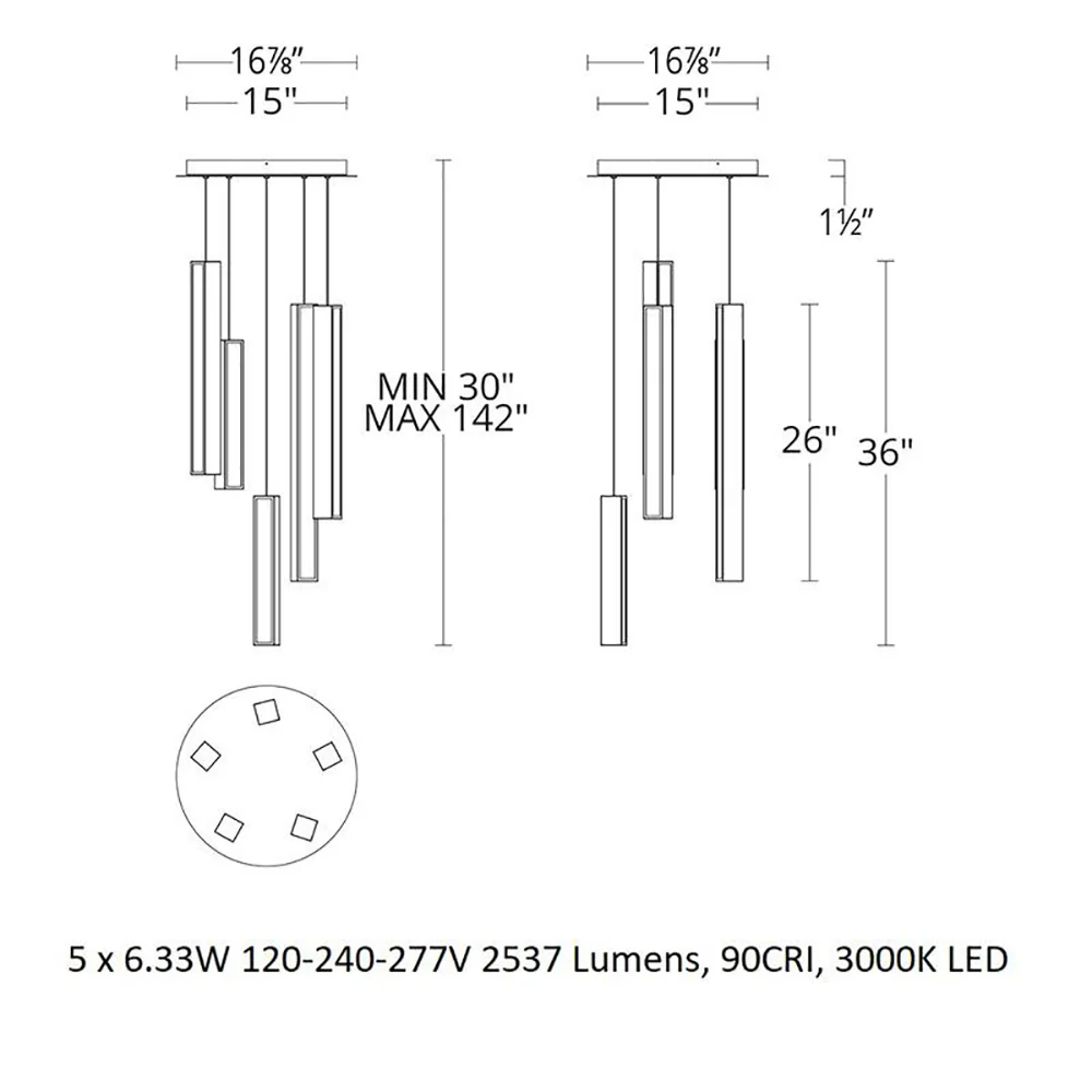 Chaos LED Round Multi Light Pendant Light - Image 14