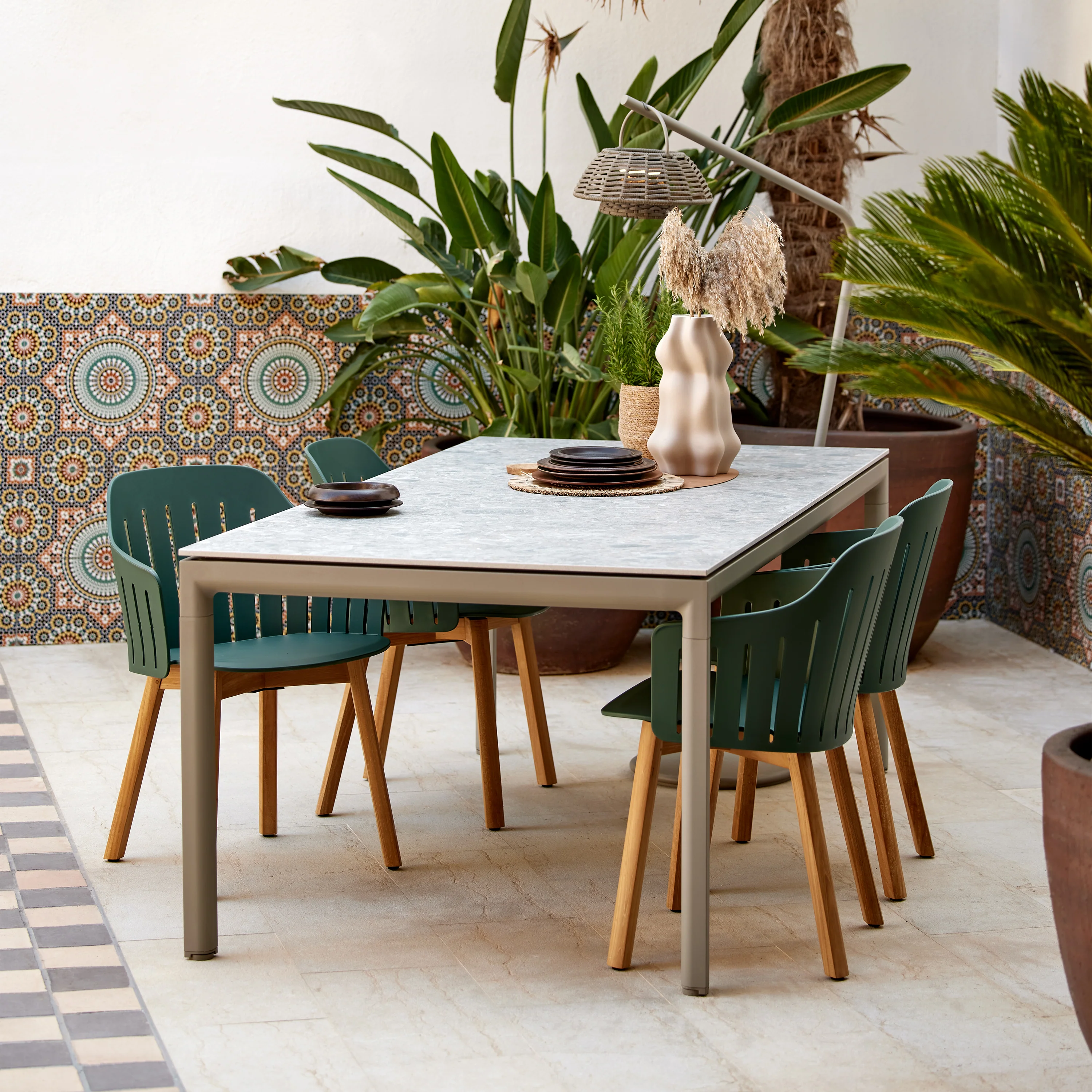 Choice Outdoor Dining Armchair with Wood Legs - Image 8