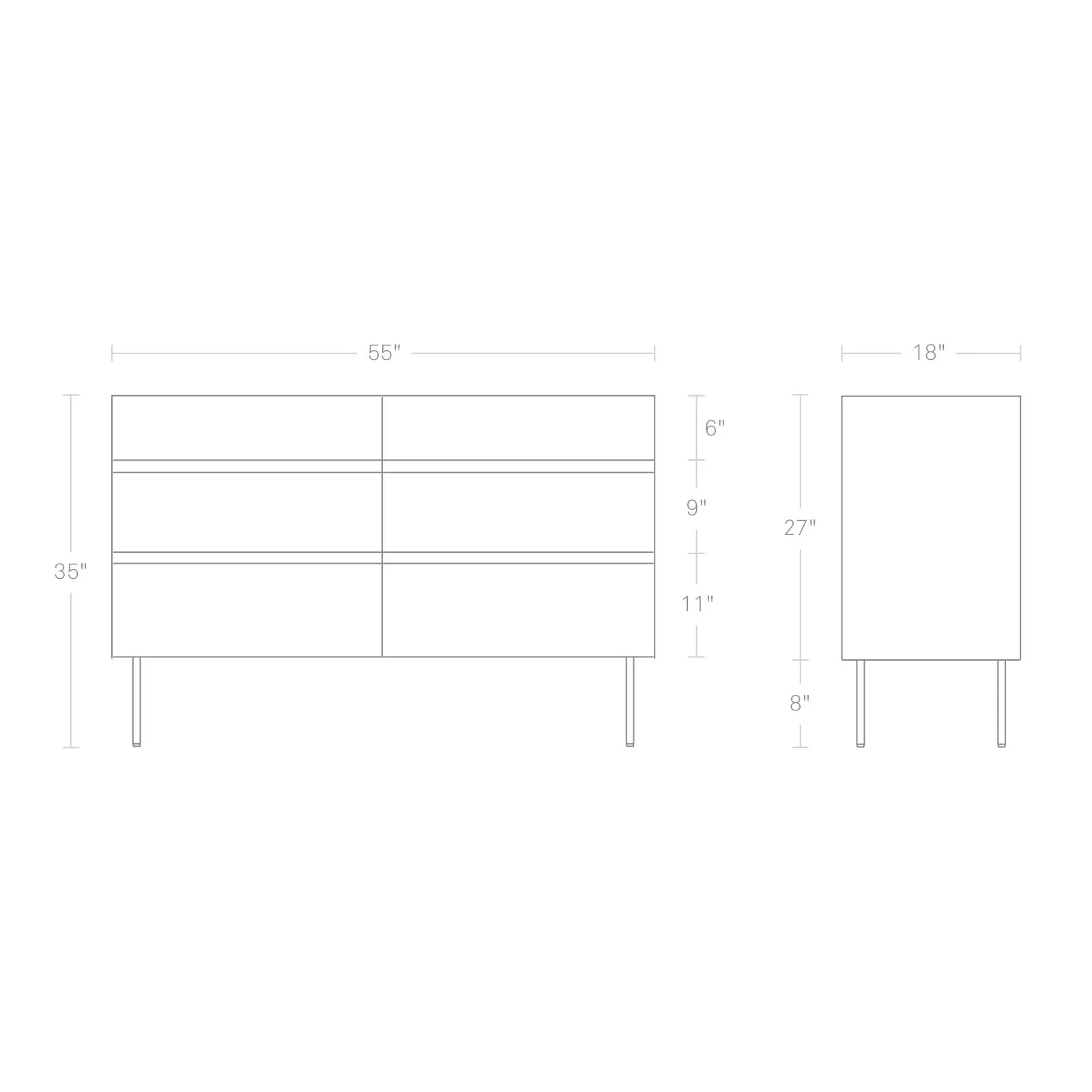 Clad 6 Drawer Dresser - Image 13