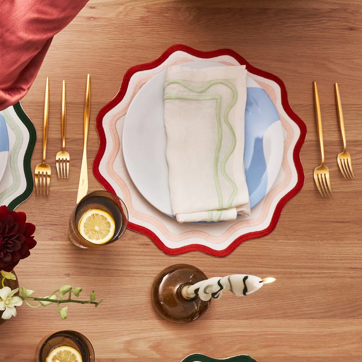 Colorblock Embroidered Linen Placemat (Set of 4) - Image 12