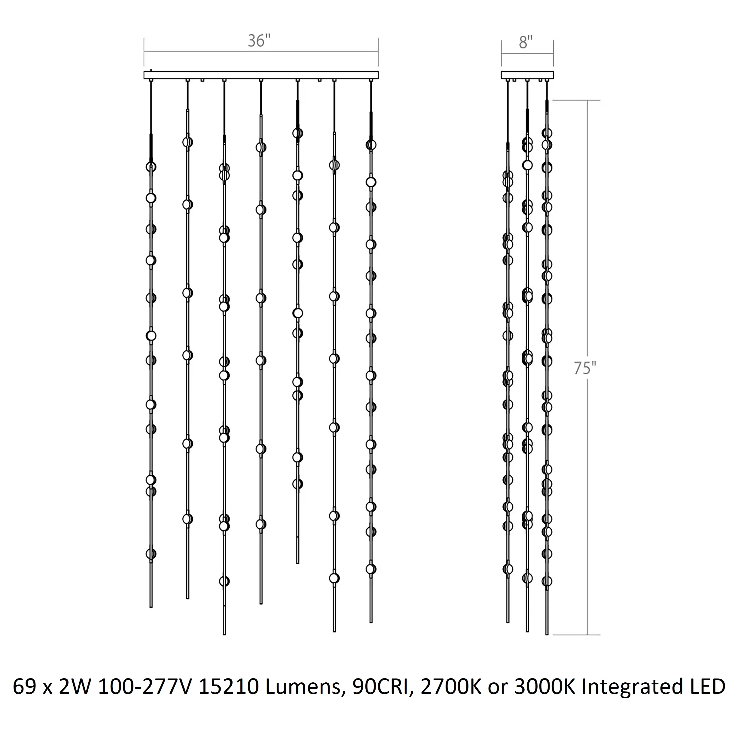 Constellation Andromeda Rectangle LED Chandelier - Image 8