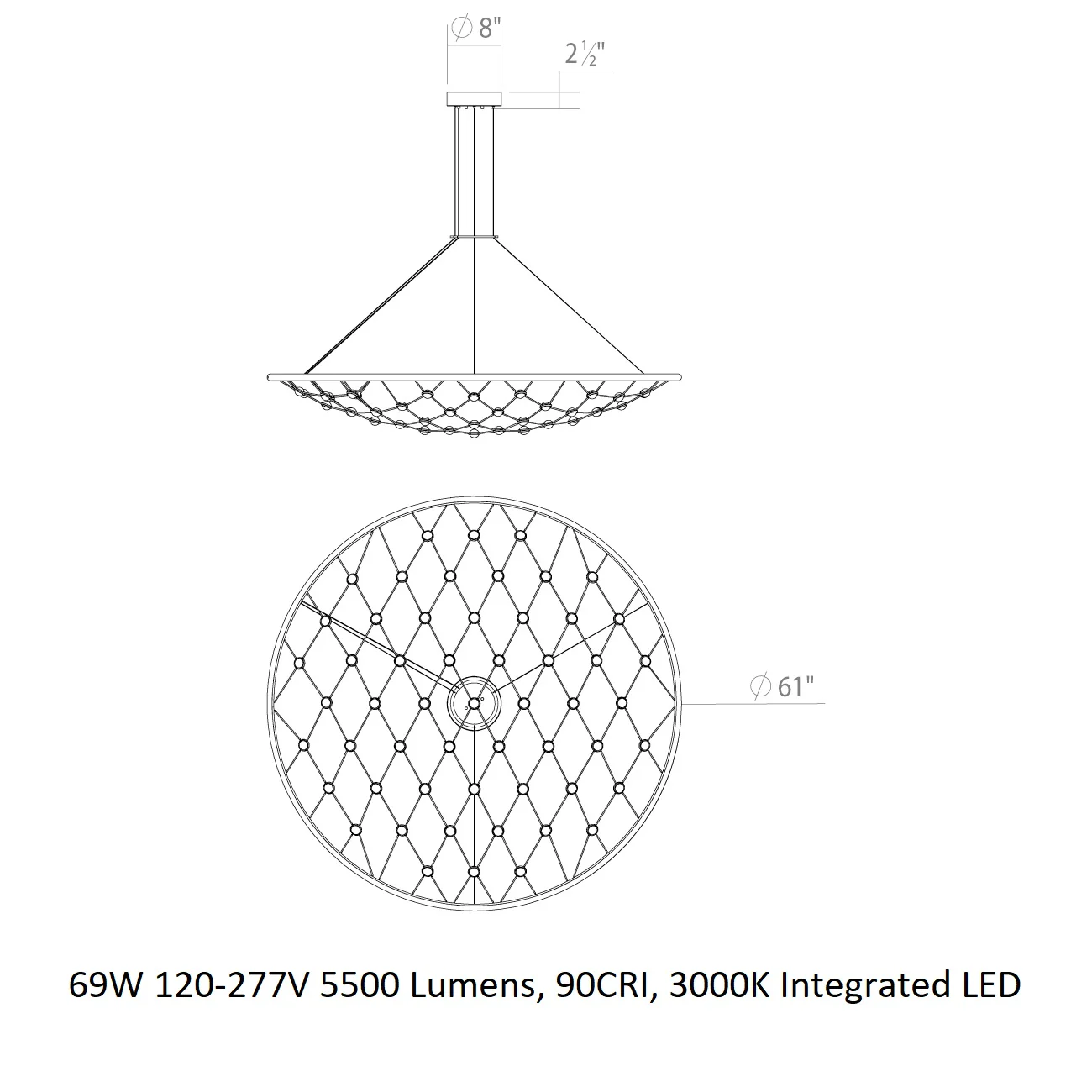Constellation Galaxy Matrix Round LED Pendant Light - Image 14