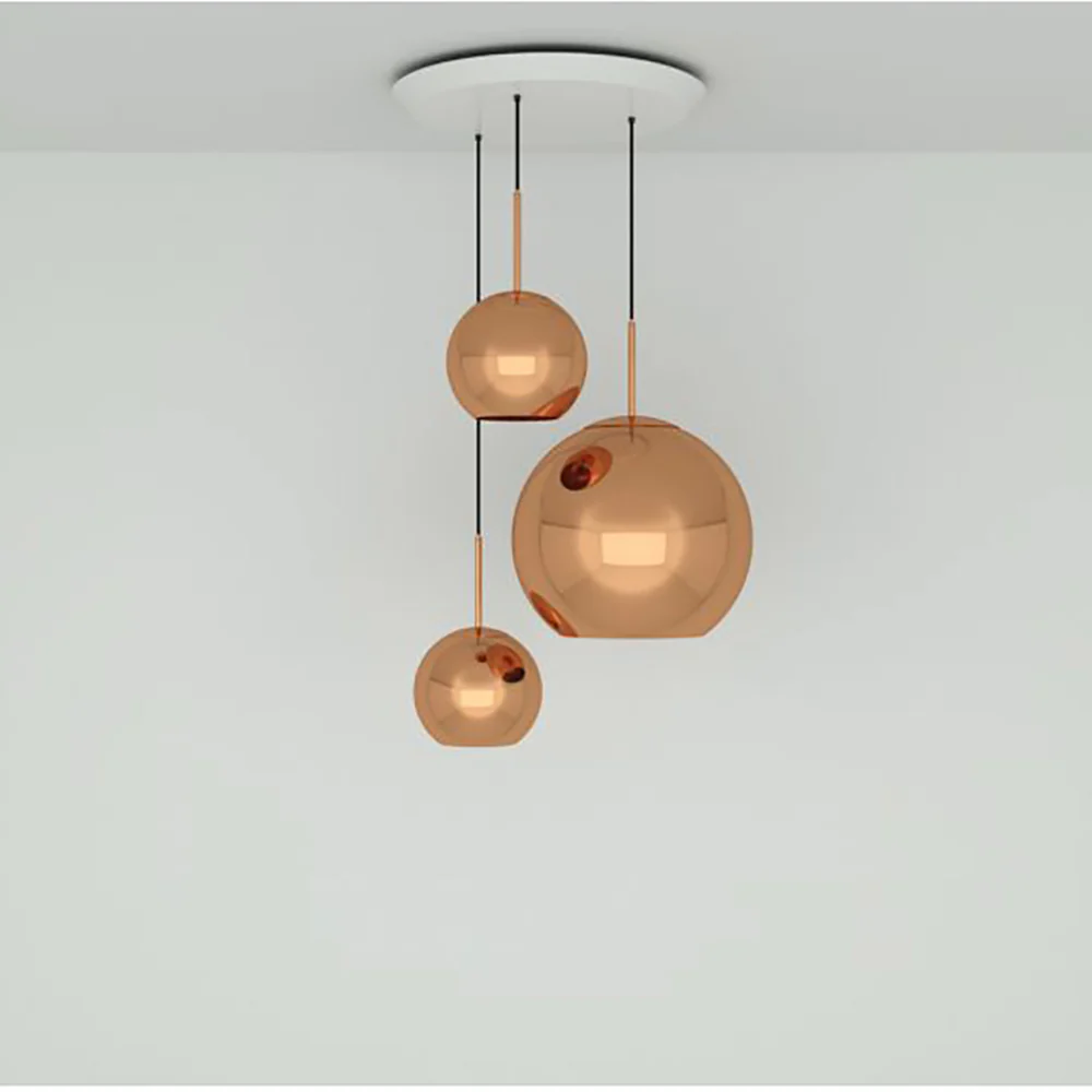 Copper Trio Round LED Pendant Light - Image 2