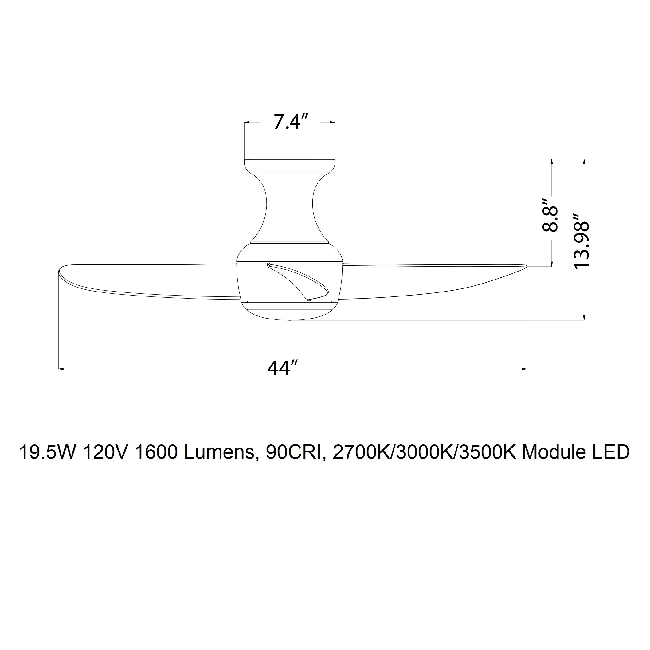 Corona Indoor/Outdoor LED Flush Mount Ceiling Fan - Image 19