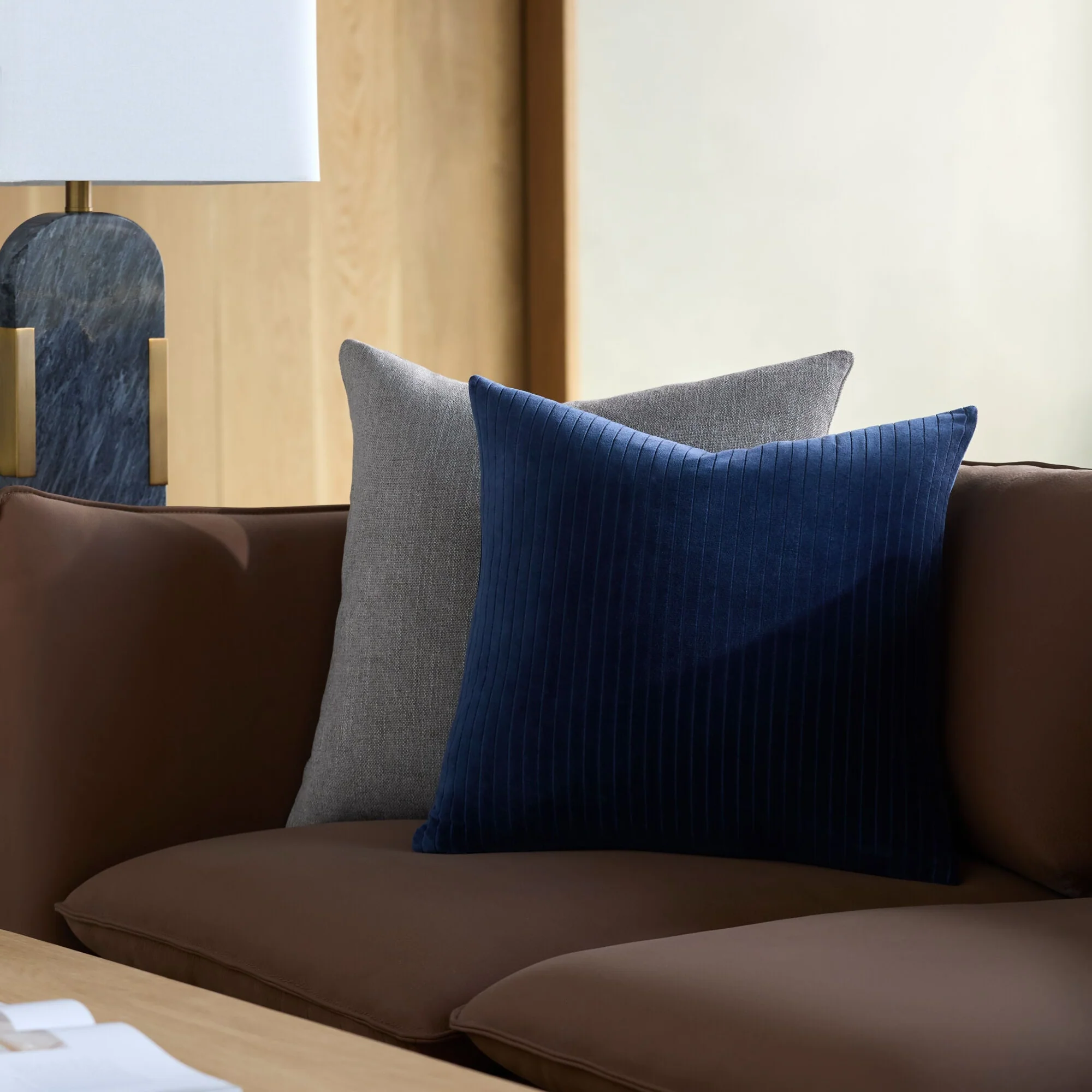 Cotton Velvet Stripes Throw Pillow - Image 3